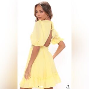 Fashion Nova yellow dress. Size M.